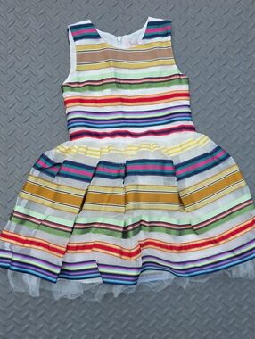 Halabaloo Multicolor Striped Sleeveless Party Dress